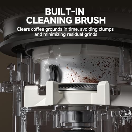 Image of AMZCHEF Conical Burr Coffee Grinder, Anti-Static Burr Mill with Precision Timer & LED Touchscreen, 48 Grind Settings, for Espresso, Drip, Pour Over, Cold Brew & French Press, Metallic Silver