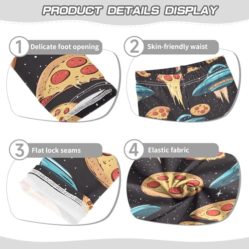 Spaceship Pizza Girls Leggings Soft Stretch Workout Yoga Dance Pants for Kids Casual Tights3