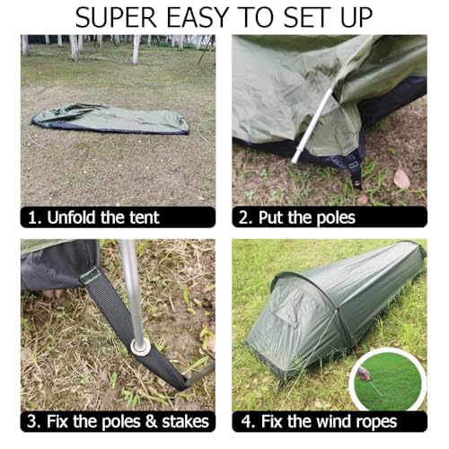 Carpa para 1 persona ultraliviana impermeable para camping miniatura 7