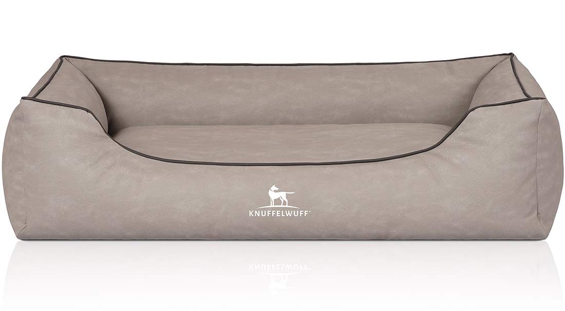 Knuffelwuff 14124-007 Scottsdale XL - Cama para Perros (Piel sintética, 105 x 75 cm), Color Gris Claro