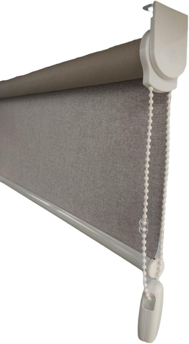 Cortina Persiana Rolo, Rollon Blackout Linho Cinza 1,40(L) X 1,50(A) 100% Blecaute Veda A Luz