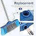 TOYANDONA Broom Head Replacement with Hard Bristles, Dark Blue Industrial and Home Use Sweeping Brush Attachment for Indoor Floor Cleaning