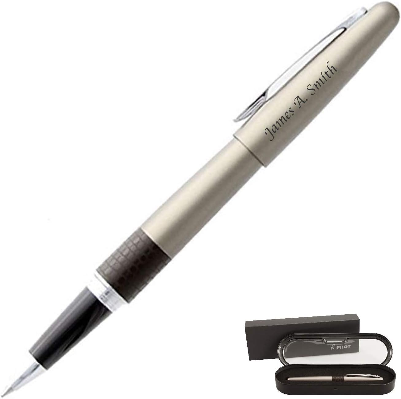 Goldspot Personalized Pilot Metropolitan Animal Rollerball Ballpoint Pen in Custom Engraved Pen Leopard in Matte Violet