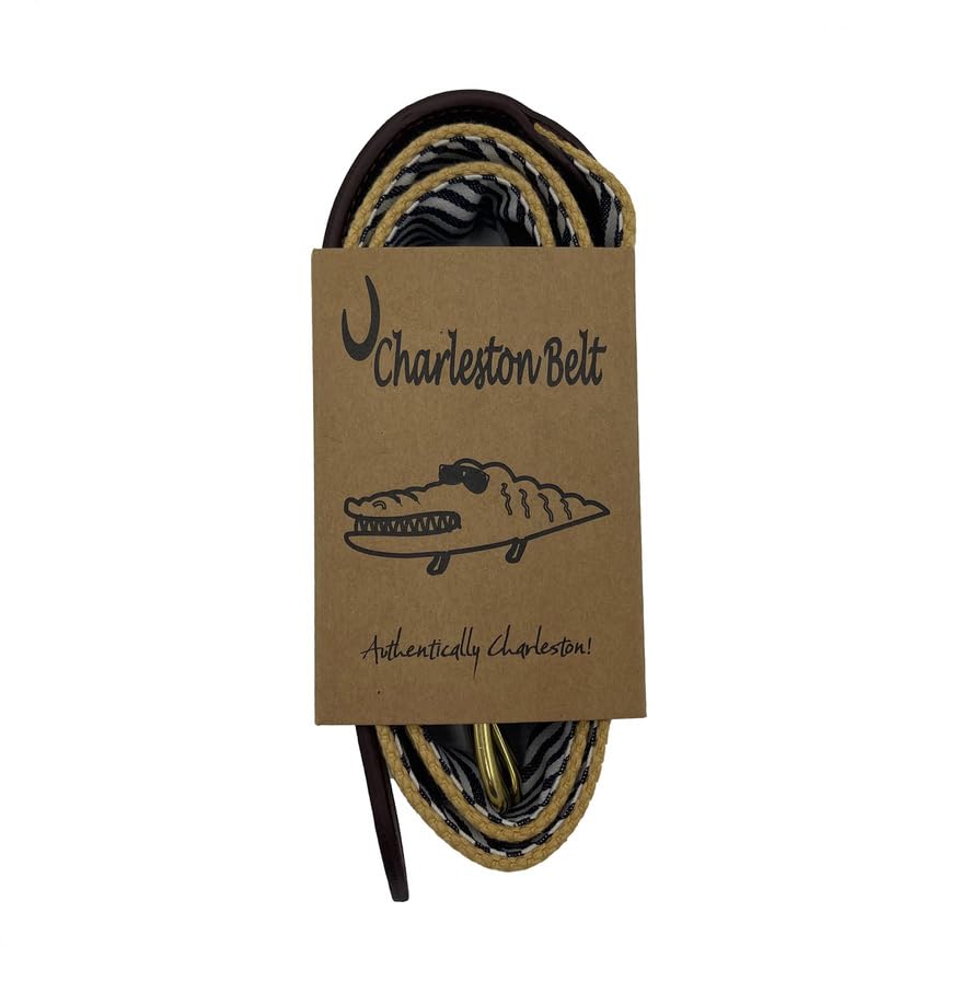 Image of Charleston Belt SC Palmetto Moon Genuine Leather State Flag Ribbon Belt