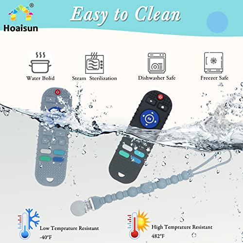 2 Pack Baby Remote Control Teether With Pacifier Clip For Babies, Toddler Chew Toys For Autistic Kids, Silicone Teething Toys For Babies 12-18 Months Relief Teething Gums #TOP5