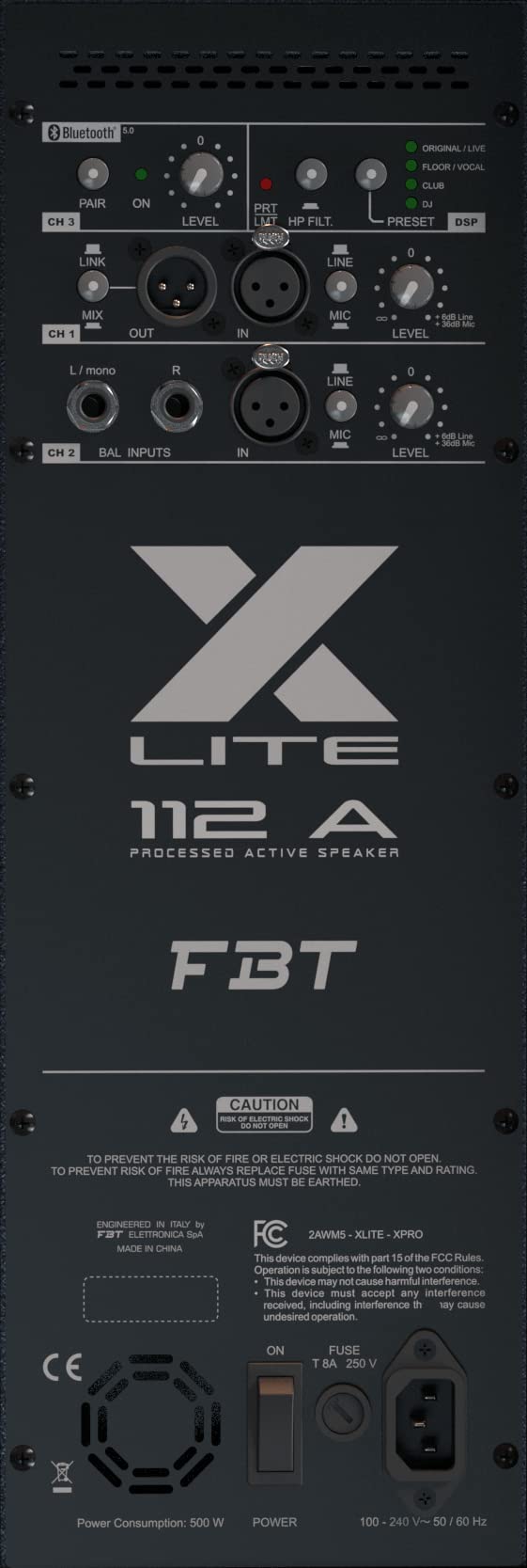 Bluetooth-Lautsprecher FBT X-LITE 112A, 30,5 cm, 1200 W, 2 Stück