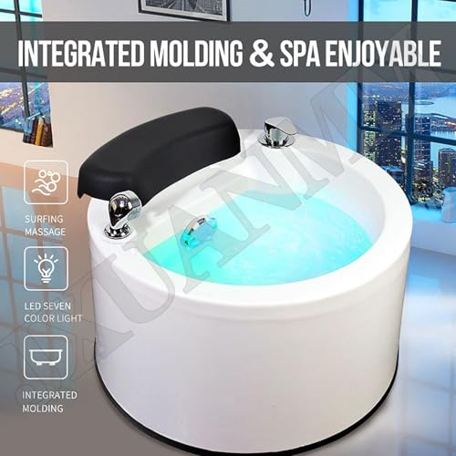 Baño de hidromasaje para pies, bañera de acrílico para pedicura con calor y masaje, lámpara LED colorida y 60 bolsitas para baño de pies, para tratamiento en spa casero miniatura 2