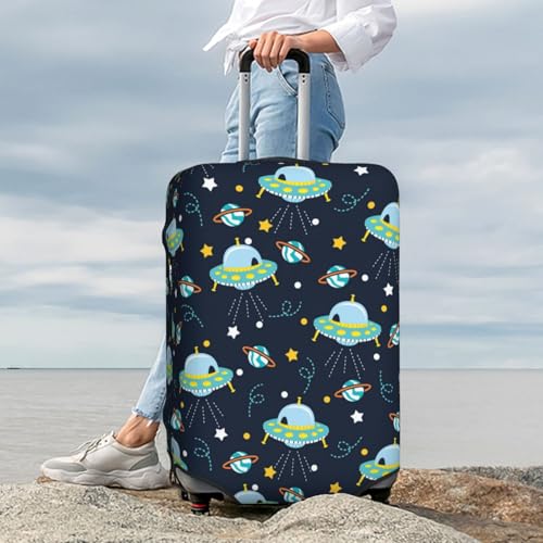 Galaxy With Ufo Travel Luggage Covers - Elasticity Suitcase Covers Protector for Luggage 18-32 Inch 7