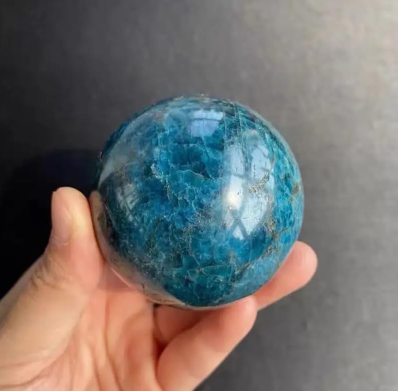 VEKETE 50–80mm Natürliche Blaue Apatitsteine,Bergkristall,Quarz,Mineralkugel,Kugel,Kugel,Chakra,Reiki,Heimdekoration,Kunsthandwerk,70-80mm