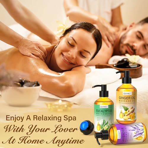 Rihako 3 Pack Massage Oil For Massage Therapy,Ginger Lymphatic Drainage thumb #4