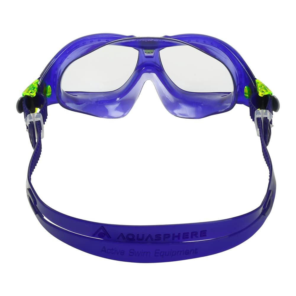 Occhialini Da Nuoto Aqua Sphere Seal Kid 2 – Per Bambini Dai 3 Anni – Lenti Curve Antigraffio, Cinturino In Silicone, Blu/trasparente