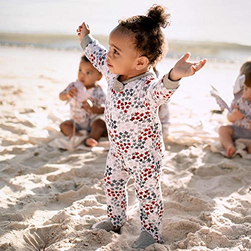 Image of Burt's Bees Baby unisex-baby Sleep & Play, Organic One-piece Romper-jumpsuit Pj, Zip Front Footed Pajama
