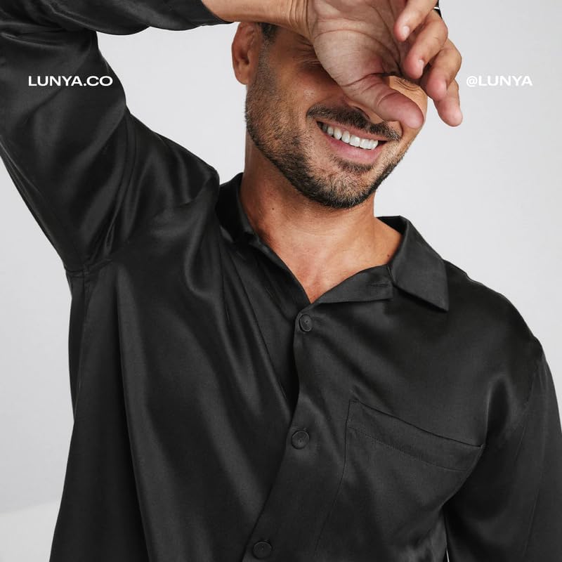 Lunya Men's Washable Silk Pajamas for Men - Men's Sleepwear - Multiple Color Options - Size S-XXL - Image 4