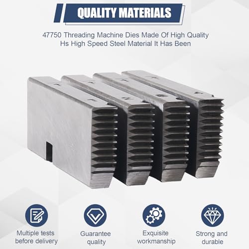 47750 Matrizes de rosqueamento para cabeças de matriz universais RIDGID de 2,5 a 5 cm, prata, pacote