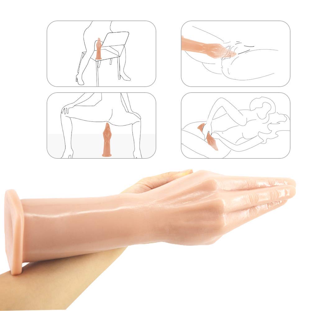Roluck Dildo Anale Realistico Pugno Dildo Anale con Ventosa Mano Dildo Giocattolo del Sesso Anale per Donne Lesbiche Uomini Fisting Masturbatore 30 cm di Lunghezza (La Carne)