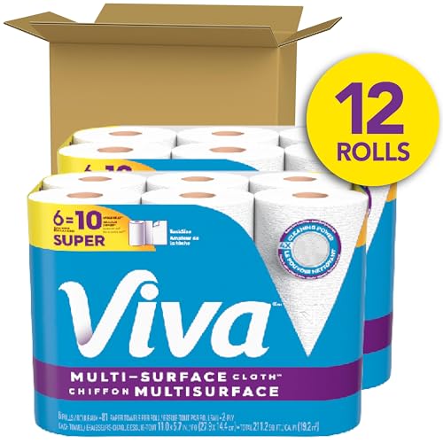 Viva Multi-Surface Cloth Paper Towels, Task Size, 12 Super Rolls (2 Packs of 6) - image 2