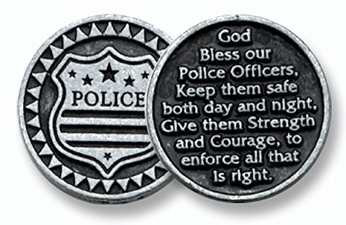 Three (3) POLICE OFFICER Police Man Woman - Pewter POCKET Tokens 1" Metal Coin - INSPIRATIONAL Gift - KEEPSAKE PROTECT