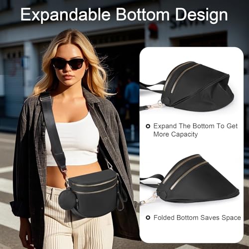 Spacious Checkered Bum Bag with Extra Strap