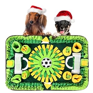 Snuffle Mat For Dogs 19″x28″ Dog Feeding Mat, Mental Stimulation, Dog Puzzles For Smart Dog, Interactive Dog Toys, Dog Toys To Keep Them Busy, Stimulating Feeding Mat Dor Dogs (Soccer)