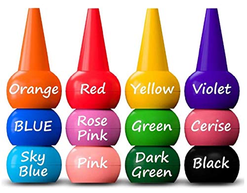 Image of ArtBee Finger Crayons For Toddlers,12 Colors Finger Paint Palm Grip Crayons,Multicolor