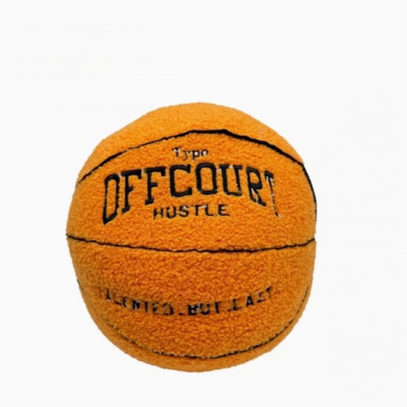 JULAN 25cm Offcourt Basketball Plush Toy,Soft Basketball Plush Stuffed Doll Plushie Pillow Plush Figure For FAN Collectible Christmas,Birthdays Gift（Orange）