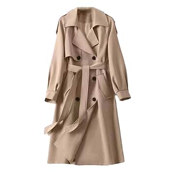 Amazon.com: Vsadsau Women's Double Breasted Trench Coat