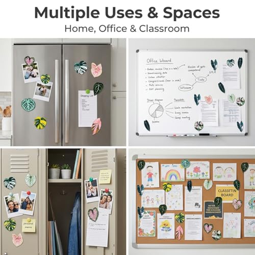 Set de 12 imanes decorativos para refrigerador en forma de hoja miniatura 2