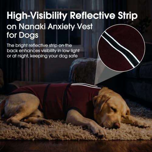 Image of Nanaki Snug Anxiety Compression Shirt for Dogs from Storms & Fireworks | Gentle pressure,Reflective strip,Adjustable,Peaceful sleep & grooming,Ease separation anxiety,for storm,fireworks,loud noise