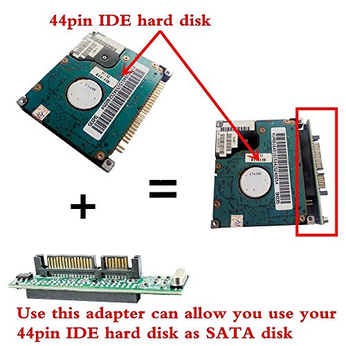QNINE 2.5 Inch IDE to SATA Adapter, Convert Laptop 44 Pin Male IDE PATA HDD Hard Disk Drive SSD to a Serial ATA Port