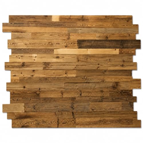 Revêtement mural en bois, 0,8 m² par boîte, revêtement mural en bois recyclé pour idées de vie rustique et moderne, revêtement en bois 3D, pour...