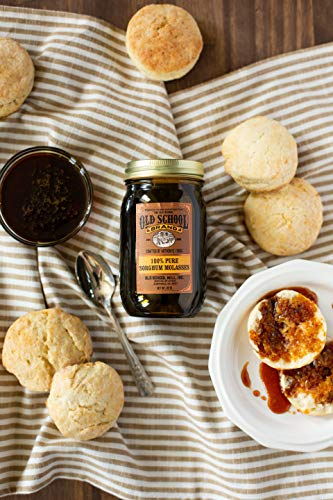 Old School Brand 100% Pure Sorghum Molasses 22 ounces - No Additives or Preservatives - 100% Pure and Natural