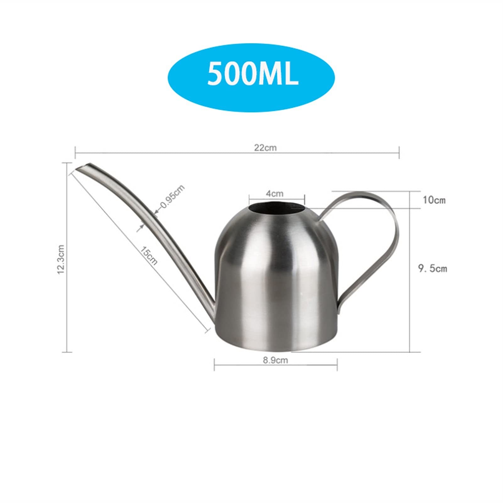 Esta regadera de jardín de Boca Larga, de Acero Inoxidable, es Ideal para regar Plantas de jardín, Flores y Plantas. Cuenta con una Boquilla de Cuello de Cisne para facilitar el vertido y es