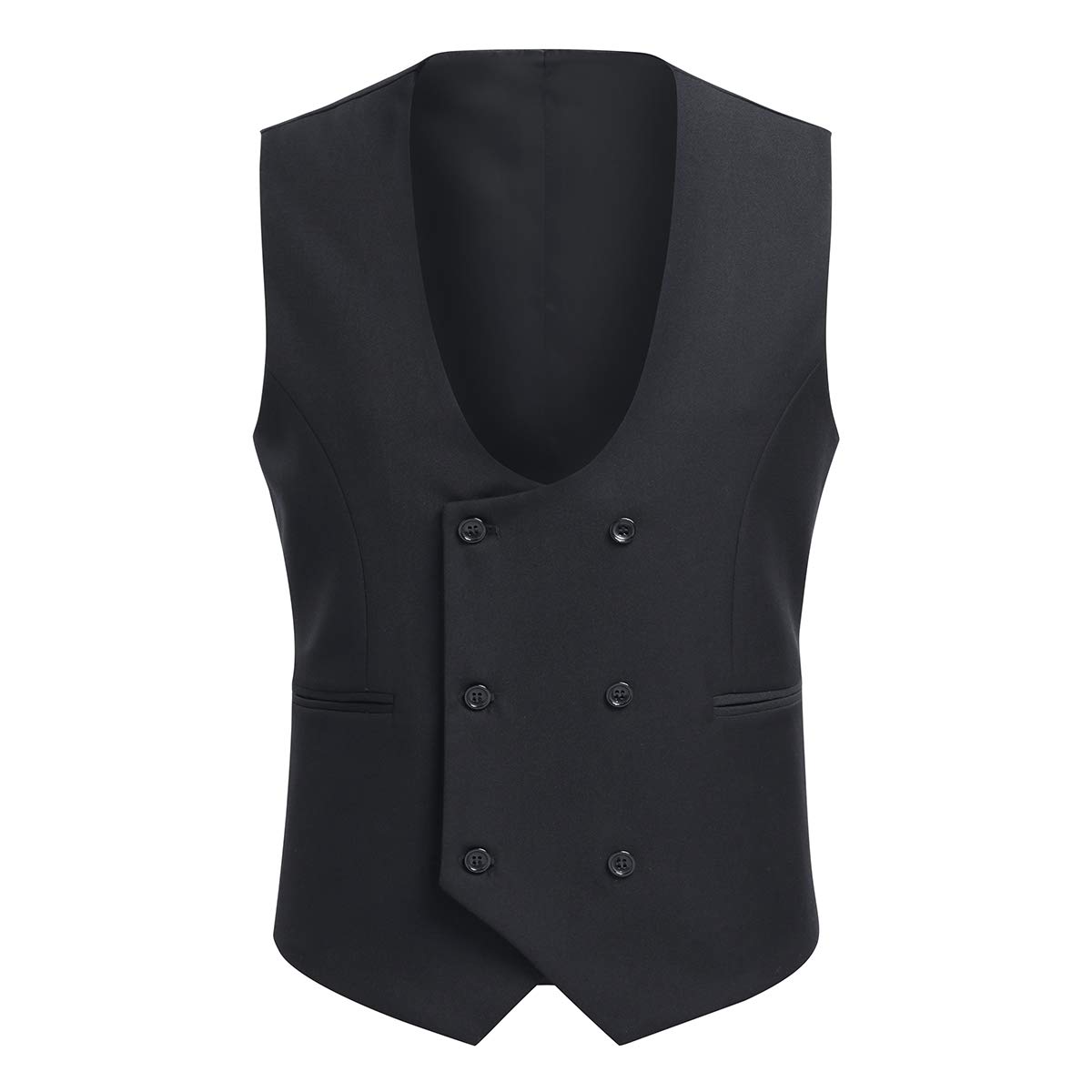 Allthemen Gilet da Uomo Gilet da Abito Doppiopetto Gilet da Uomo Western con Scollo Rotondo per Affari