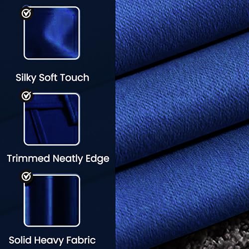 Image of FRESH FROM LOOM Long Door Non-Ring Curtains | S-Wave Pleat | Premium 12ft Non-Ring Curtains | S-Wave Pleat | Parde | S-Wave Pleat (Navy Blue | 12 Feet Long, 1pc Only)