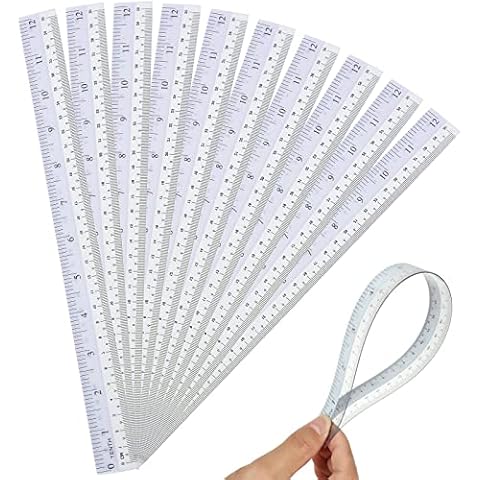 Aconnet 36 Pack Clear Flexible Ruler 12 Inch Plastic Ruler Shatter Resistant Straight Ruler Bendable Flexible Clear Ruler with Inches and Centimeters for Student Teacher School Office and Home Use Cover