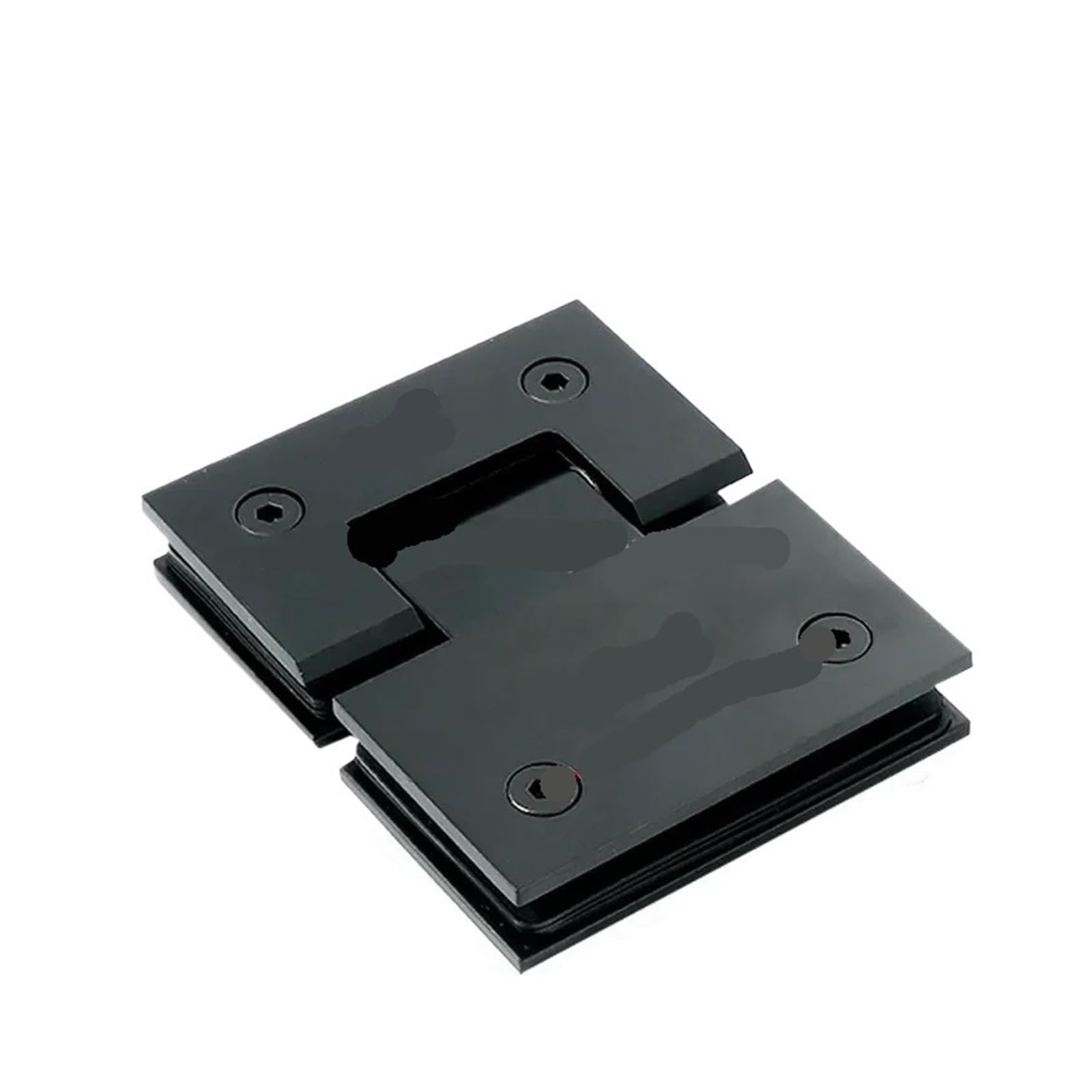 Padgcnor Black Bathroom Glass Door Hinges 180 Degrees Showcase Clip Stainless Steel Heavy Duty Glass Bracket Clamp Shower Door Hinge Furniture Replacement Parts(Black)