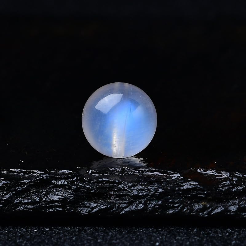 Lot de 5 Perles Rondes en Pierre de Lune Naturelle de 6 à 12 mm, Perles d'espacement en Cristal de Labradorite pour la Fabrication de Bracelets, Colliers et Bijoux Faits Main
