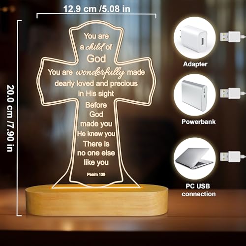 Veilleuse LED 3D croix anti peur du noir lampe chaleureuse