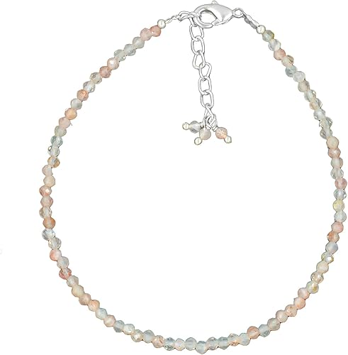 Miniatura 29 de TGH Pulsera de cuentas naturales con piedras preciosas microfacetadas, joyería para ella, cristales curativos energéticos de piedra natal, cadena