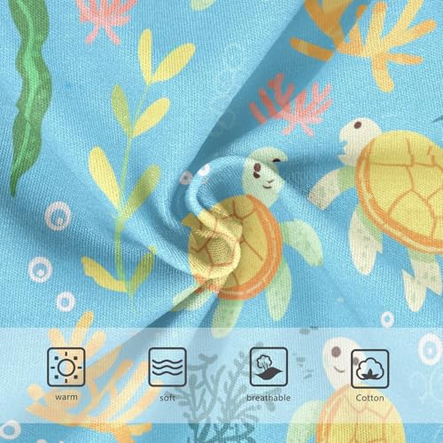 Wusikd Cute Little Turtle Girls' Underwear Cotton Yellow Shells Girls Briefs Soft Toddler Underwear 2T3