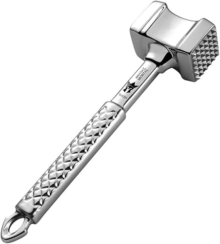 DOITOOL Ablandadores de carne de aves de corral ablandador de carne, martillo de acero inoxidable, herramienta de mazo, ablandadores de doble cara,