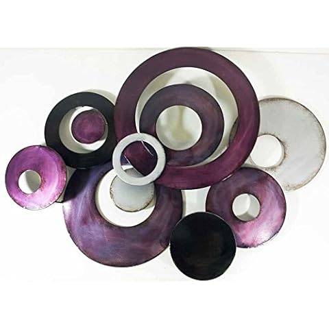 Purple Linked Circle Metal Wall Sculpture Cover