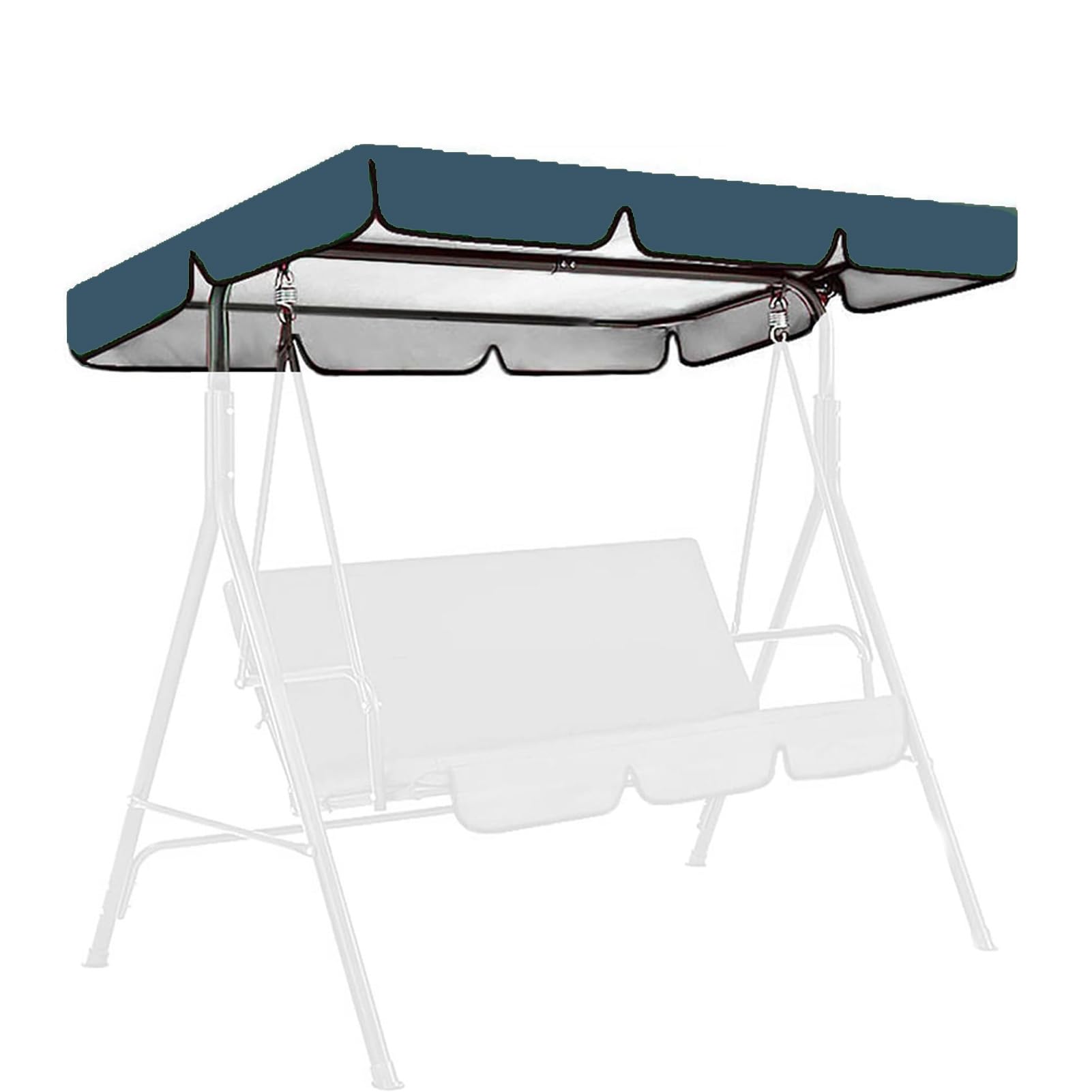 DLLDLGG Outdoor Swing Canopy Top Replacement, Garden Furniture Sun Shade Cover, 210D Rain and Snow Protection Porch Swing Canopy Replacement Cover for Patio Swing Chair(Navy blue,74x52in)