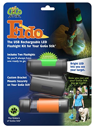 GoGo Stik Fido Rechargeable Led Flashlights and mounting Clip for Your Night use. (Easily Clip onto Other Devices Such as Metal Detectors)