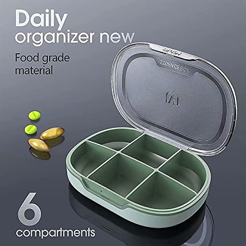 Boîte de médecine portable RJJ verte avec 6 compartiments de rangement - 4