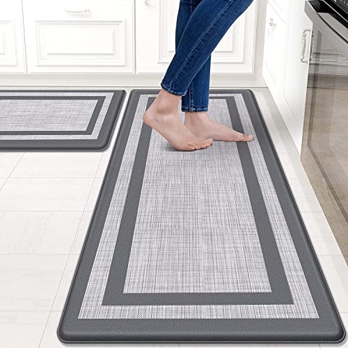 Mattitude Kitchen Mats Set of 2，Cushioned Anti-Fatigue Non-Skid Rug Sets Ergonomic Comfort...
