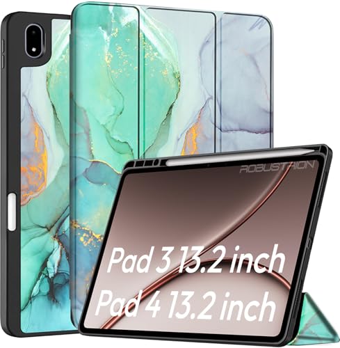 Image of Robustrion Cover Case for OnePlus Pad 4 13.2 inch /OnePlus Pad 3 13.2 inch Cover with [Pencil Holder], Flip Cover Case for One Plus Pad 4 /3 Cover 13.2 inch [Auto Sleep Wake Support] - Marble Green