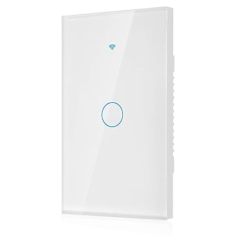 Generic WiFi Wireless Intelligent Switch, 2.4Ghz FCC, CE, ROHS Certification Smart Switch, WiFi Switch 1-Way for Office Use Home Use Intelligent Scene(White, U.S. regulations)