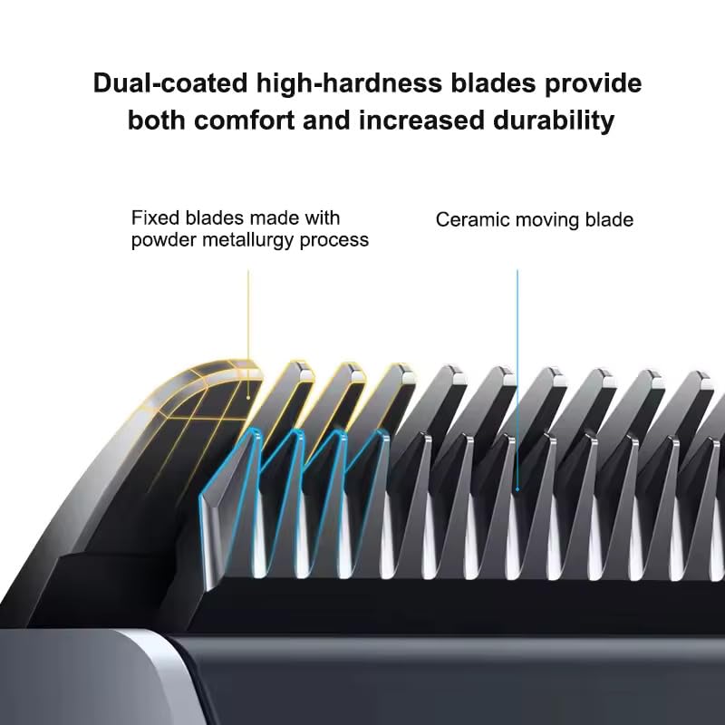 XIAOMI Haarschneidemaschine 2 Klingen aus Titanlegierung, doppelt beschichteter schwarzer Scherkopf für Männer, Koteletten, elektrischer Rasierer, kabellos, Haarschneidemaschine Barbierschneider, IPX7