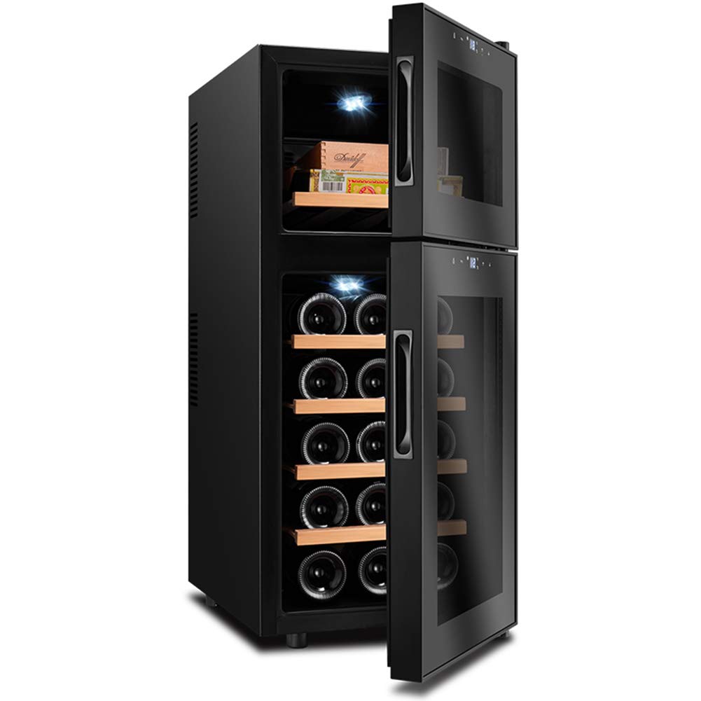Freistehender Zigarren-Feuchtigkeitsschrank, elektrischer Zigarrenkühler, Weinschrank, konstante Temperatur, 59 l, Touchscreen, spanisches Zedernholz, 200 Stück Kapazität, Zigarre